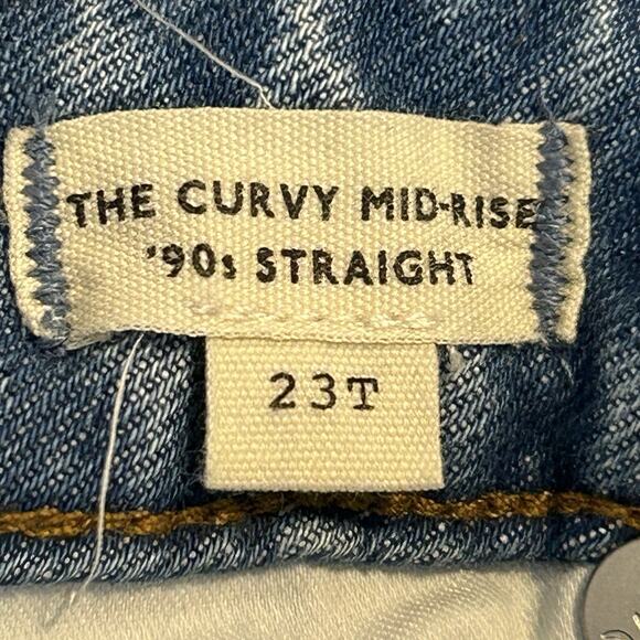 Madewell The Curvy '90s Straight Mid-Rise Jean Barbosa Wash Raw Hem Size 23 Tall - Picture 10 of 12